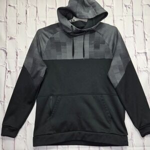 Nike Dri-FIT Mens Hoodie Black Grey Dot Pattern Pullover Sweatshirt  Size Large